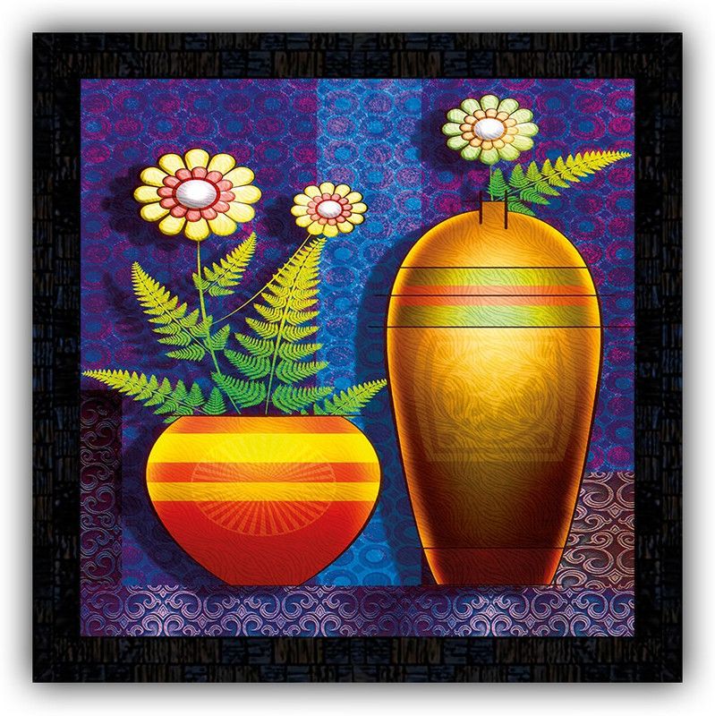 Poster N Frames framed poster of Flower floral-m-66 Digital Reprint 14 inch x 14 inch Painting  (With Frame)