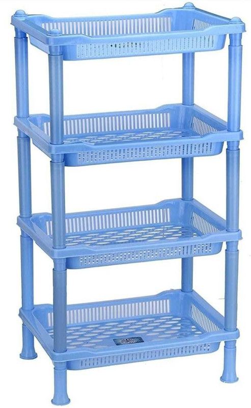 AV PLAST Plastic Wall Shelf  (Number of Shelves - 4, Blue)