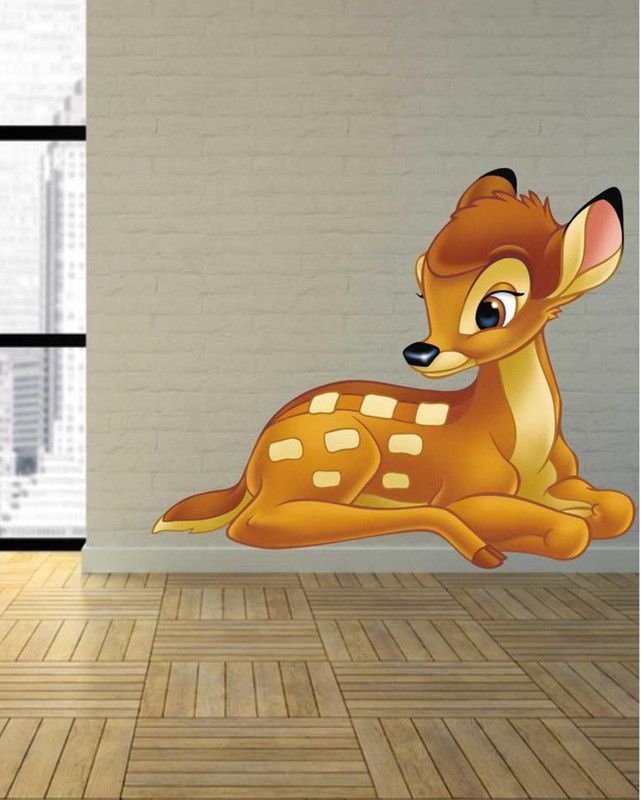 Approach home Decor 60 cm bambi cartoon wall sticker 3d Self Adhesive Sticker  (Pack of 1)