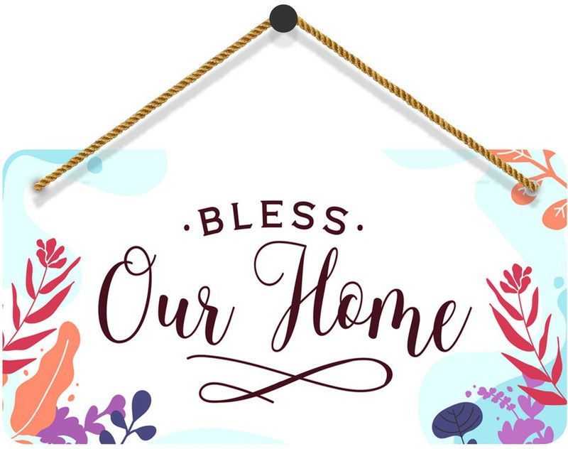 saf Blessed Our Home Beautiful Home Decoration Wall Hanging|WHAREC-25  (Multicolor)