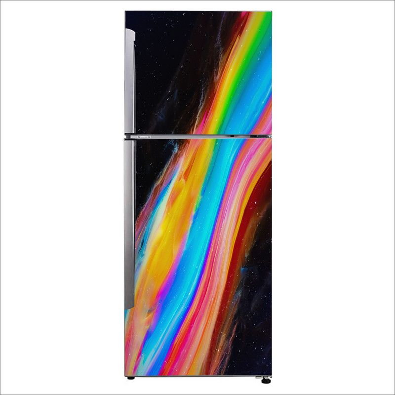 Advait Designs 60 cm Advait Designs Decorative prism of lights abstract paint design Extra Large Fridge Sticker Self Adhesive Sticker  (Pack of 1)