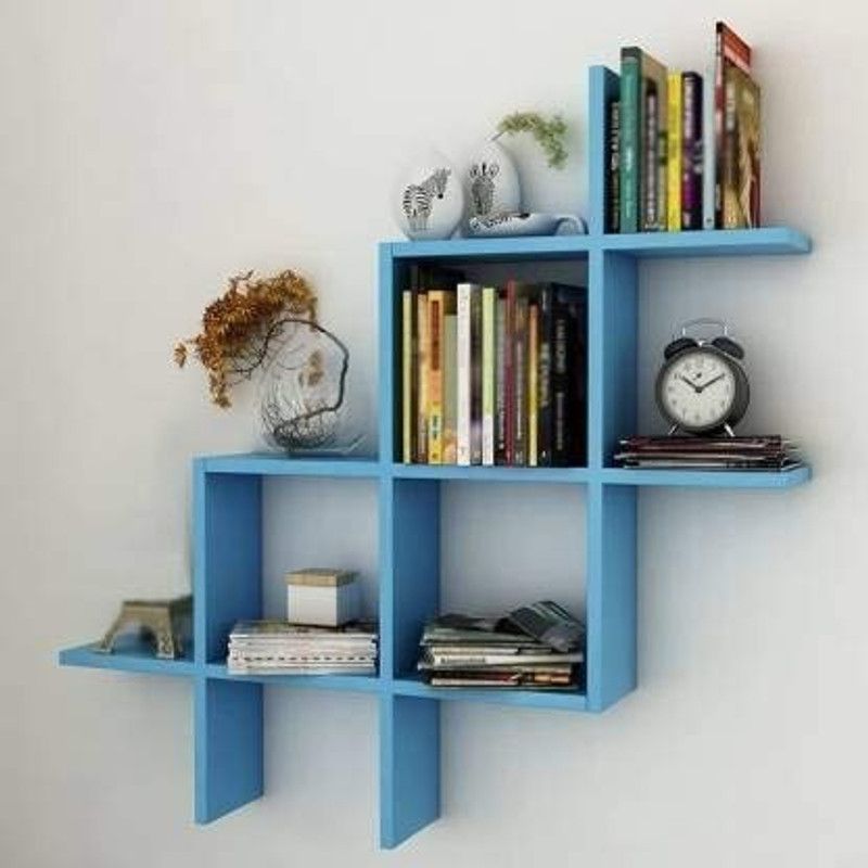 sellrtail Decoretive Wall Shelves MDF (Medium Density Fiber) Wall Shelf  (Number of Shelves - 6, Blue)