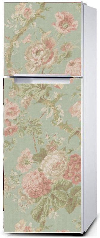 Burhani Decor 60 cm decorative leaf natural leaves fridge cover wallpaper poster Adhesive Vinyl sticker fridge wrap decorative sticker (pvc vinyl covering area ) Self Adhesive Sticker  (Pack of 1)