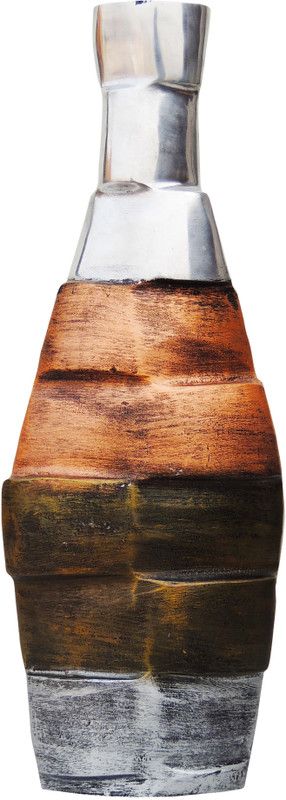 Brass Gift Center Aluminium Flower Vase with Antique Finish Aluminium Vase  (14 inch, Copper, Steel)