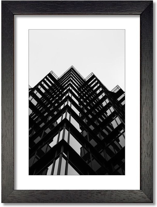 INSIGHT WORLD Framed Art Black and White Urban Paintings 5 for Home, Office Wall Decor Poster Digital Reprint 12.5 inch x 9.5 inch Painting  (With Frame)