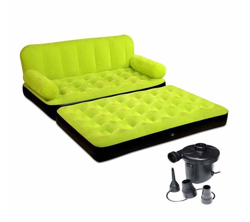 Bestway Inflatable Air Sofa Cum Bed 5 in 1 (Green)