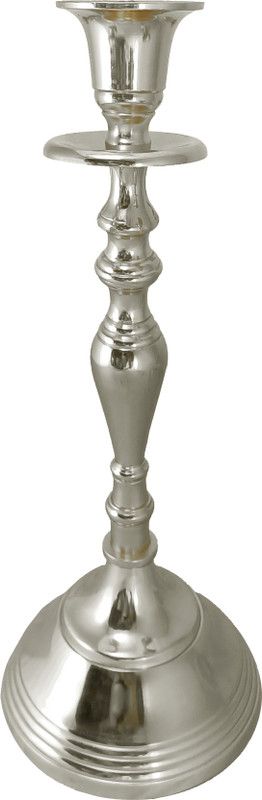 Extreme Karigari Candle Stand | Candle Holder |Single Arm | Table Top Decor| Brass Silver Plated (12 inches) Aluminium Tealight Holder  (Silver, Pack of 1)