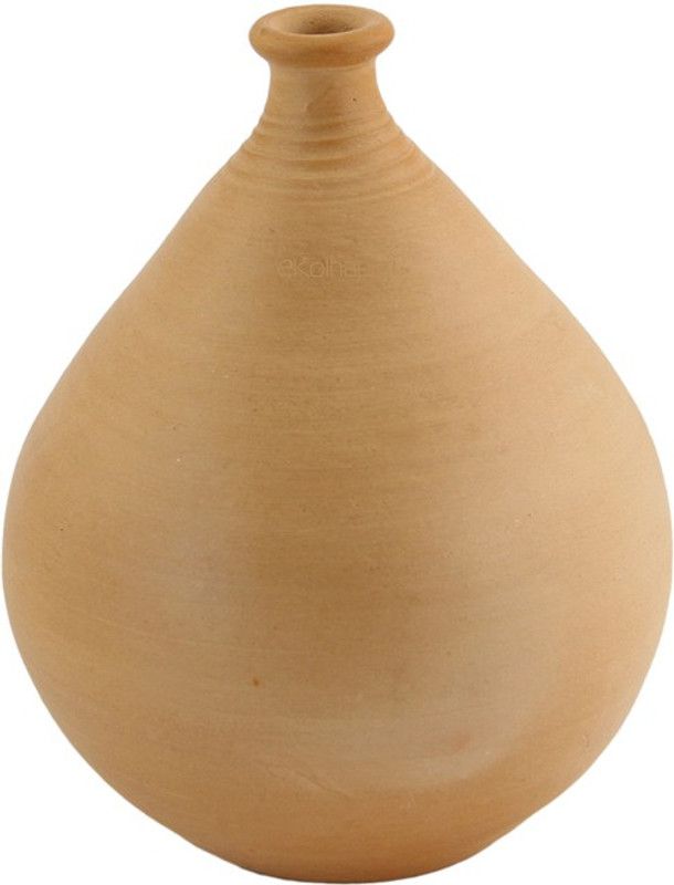eKolhapuri eKolhapuri Natural Colored Made Of Teracotta Clay Handicrafts ShowPiece Terracotta Vase  (4.7 inch, Beige)