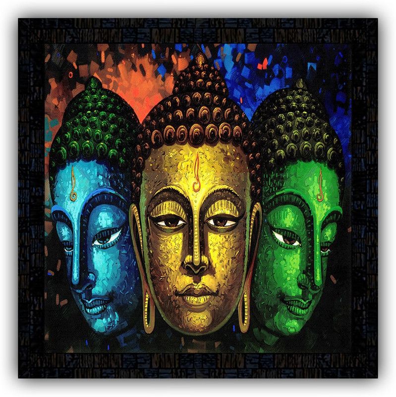Poster N Frames framed poster of Buddha-14666 Digital Reprint 14 inch x 14 inch Painting  (With Frame)