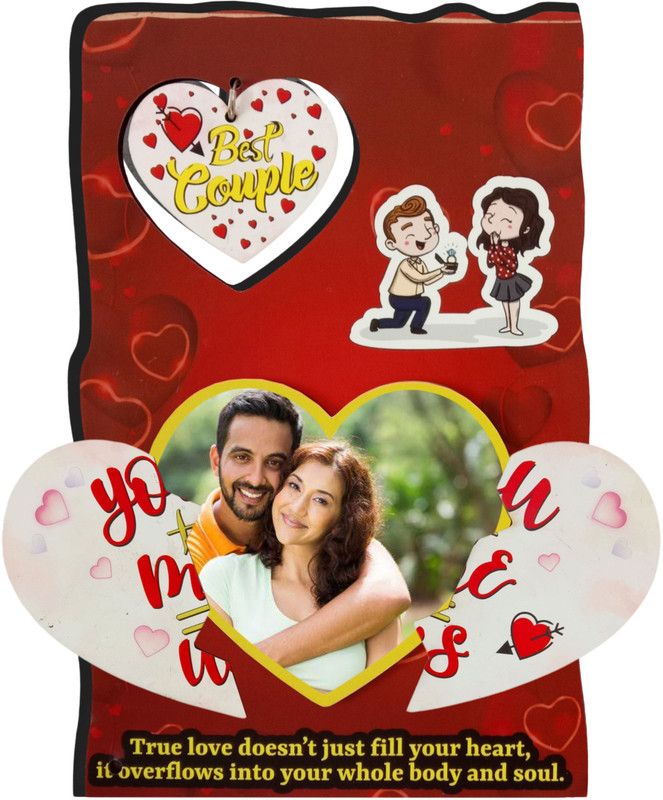 Made4U Creation MDF Personalized, Customized Gift Best Friends Reel Photo Collage gift for Friends, BFF with Frame, Birthday Gift,Anniversary Gift Table  (Red, White, 1 Photo(s), 8.6x6.8)
