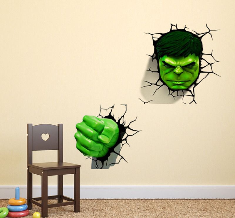 fuzzy 80 cm Hulk Self Adhesive Sticker  (Pack of 1)