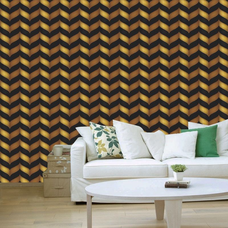 infinity interiors Decorative Brown, Gold Wallpaper  (325 cm x 40 cm)