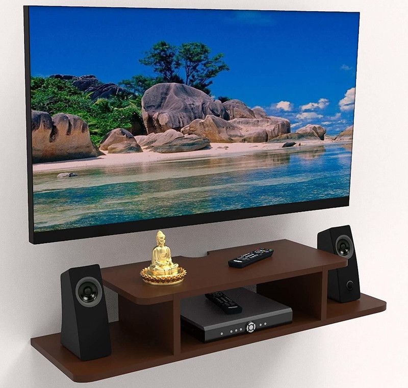 ARTOZIA MDF Setup Box Stand MDF Wall Shelf Beautiful Density Fiber Color of Brown MDF (Medium Density Fiber) Wall Shelf  (Number of Shelves - 2, Brown)