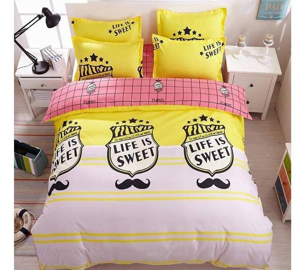Double Bed cotton bed Sheet Set 4 pieces 
