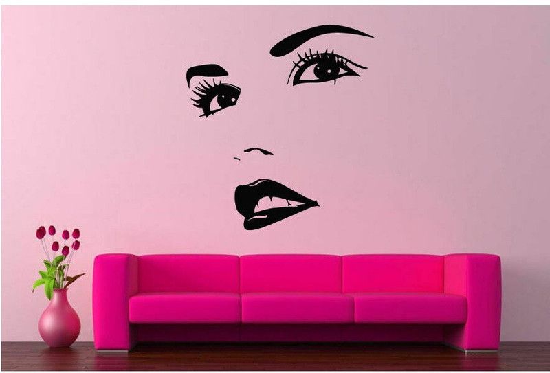 LYOMAN 60 cm Wall Vinyl Sticker Decals Mural Room Design Woman Face Beautiful Girl Non-Reusable Sticker  (Pack of 1)