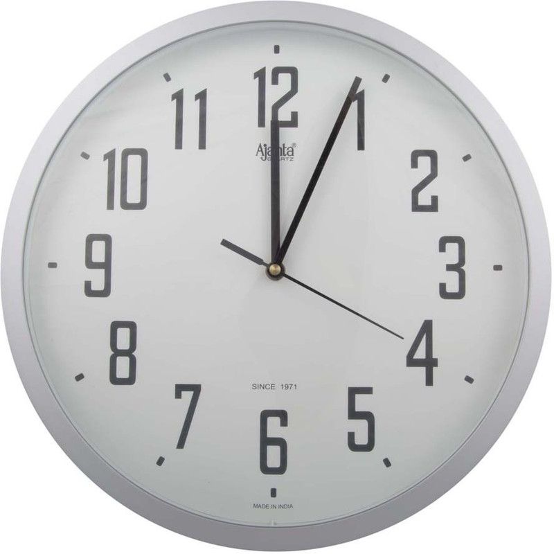 AJANTA Analog 30.5 cm X 30.5 cm Wall Clock  (White, With Glass, Standard)