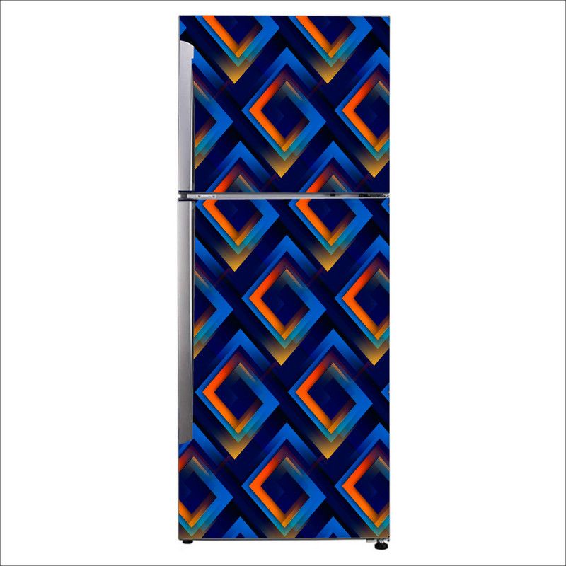 Advait Designs 60 cm Advait Designs Decorative pattern colorfulness blue purple azure Extra Large Fridge Sticker Self Adhesive Sticker  (Pack of 1)