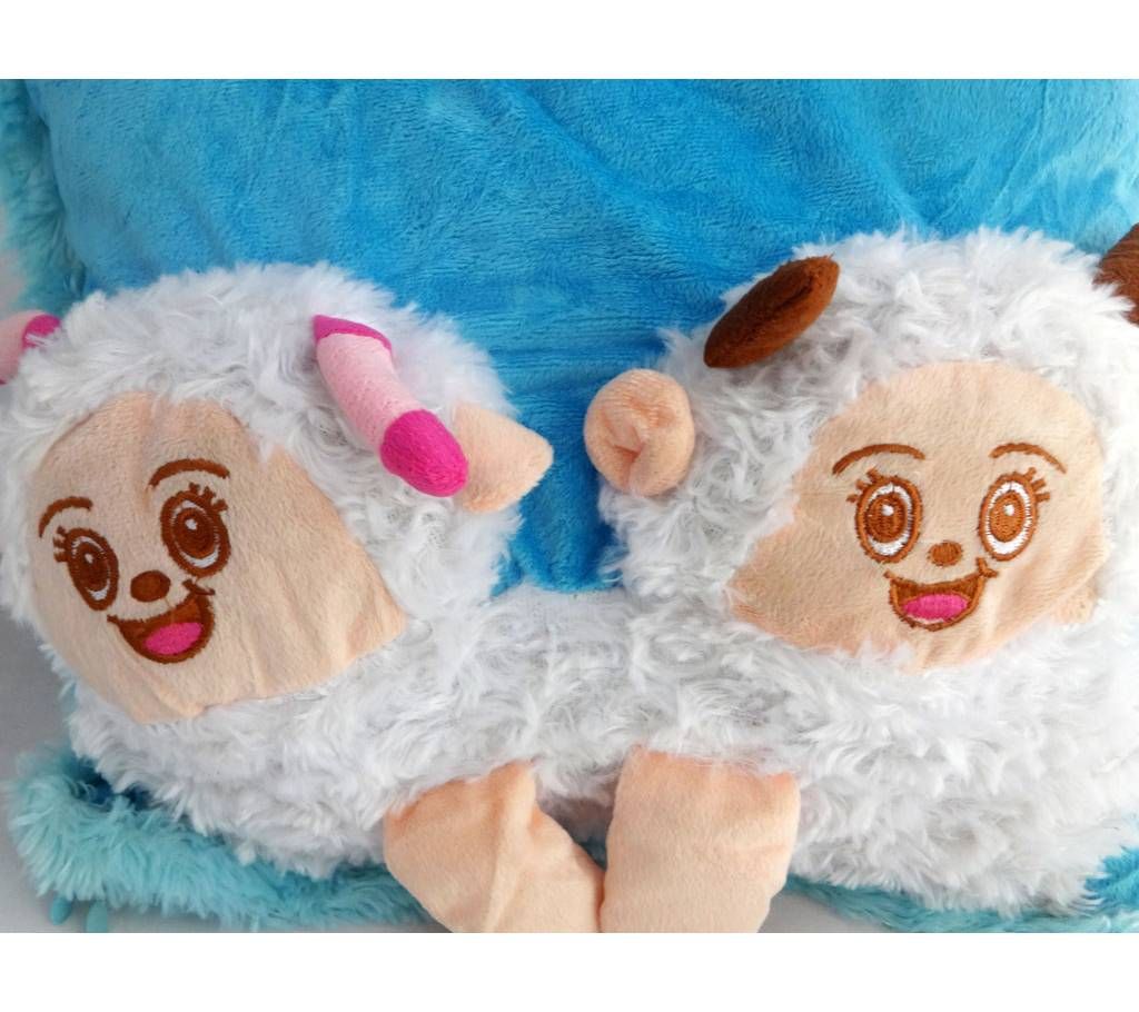Two Head sky Blue Cushion