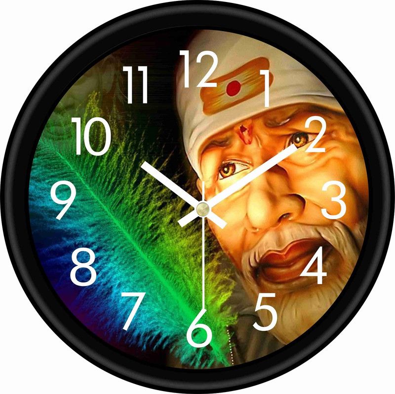 ALOKIK CRAFTS Analog 25 cm X 25 cm Wall Clock  (Black, With Glass, Standard)