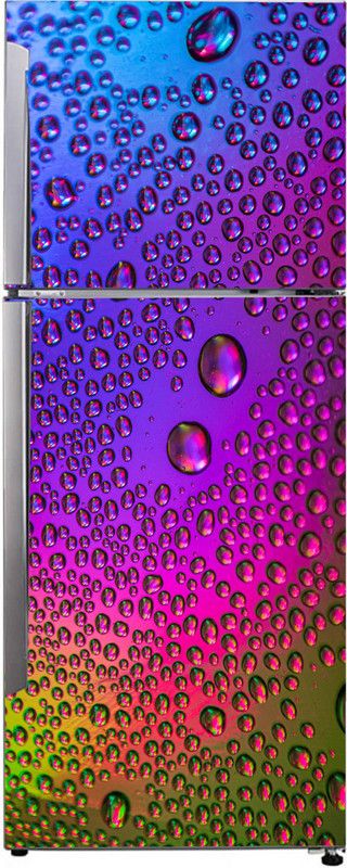 Advait Designs 60 cm Advait Designs Decorative abstract multicolor 3d colorful water drops wallpaper sticker for fridge décor Self Adhesive Sticker  (Pack of 1)