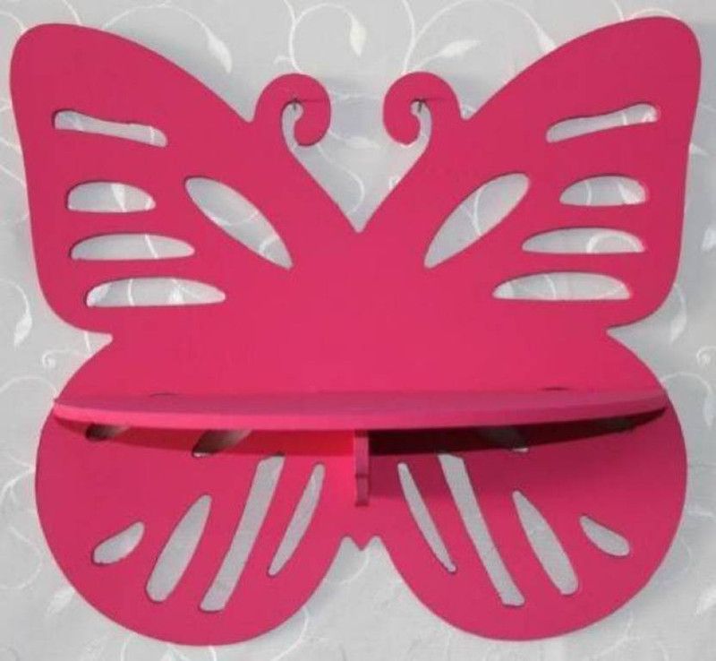 ANB Enterprises Butter fly shape wall shelf MDF (Medium Density Fiber) Wall Shelf  (Number of Shelves - 1, Pink)