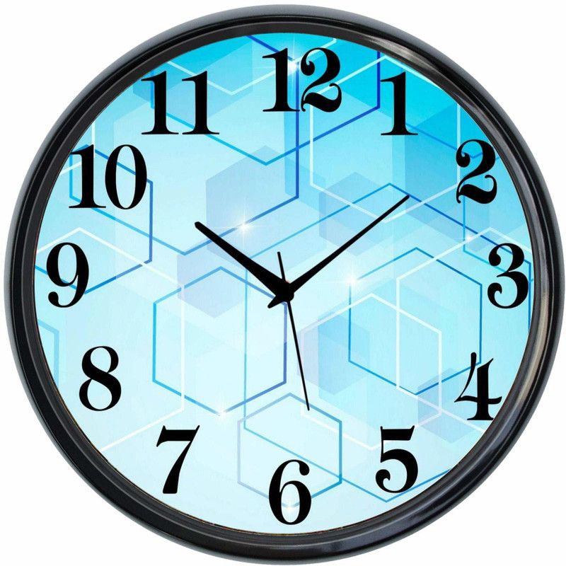 Saree House Analog 25 cm X 25 cm Wall Clock  (Black, With Glass, Standard)