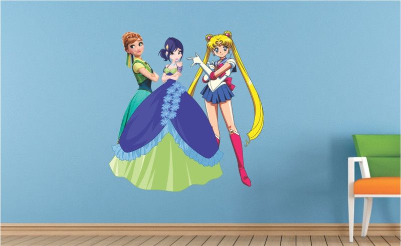 MADHUBAN DECOR 60 cm GIRLS GROUP Self Adhesive Sticker  (Pack of 1)