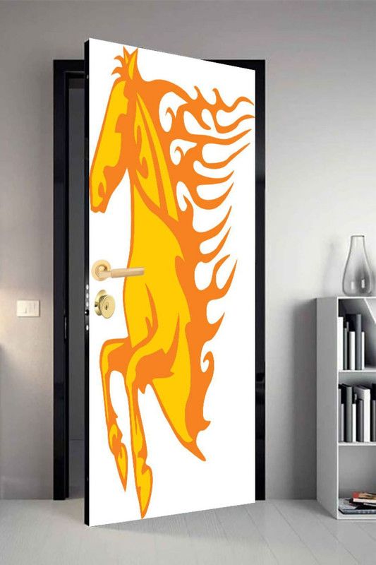 qth 213 cm Line Art Dor-1983 Design Door Sticker Self Adhesive Sticker  (Pack of 1)