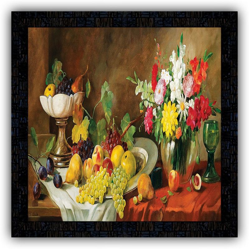 Poster N Frames framed poster of Flower floral-14870 Digital Reprint 14 inch x 14 inch Painting  (With Frame)