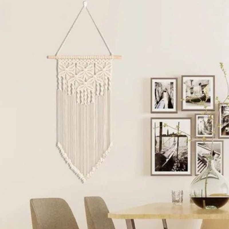 SPT CRAFTS Teddy home decor Macrame Boho Wall Hanging | Bohemian Nordic Woven Wall Decor  (White)