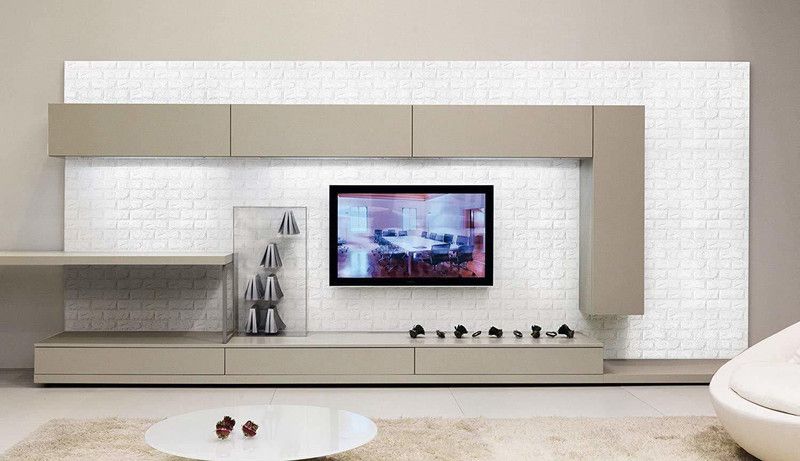 SYGA 3D Brick Wallpapers for Wall, Wall Stickers Self Adhesive Panel for Home Decoration Kitchen Bedroom Living Room Hall Kids Room, Tile Pattern, White, 16Pcs (70cm*77cm) Pack of 16  (White)