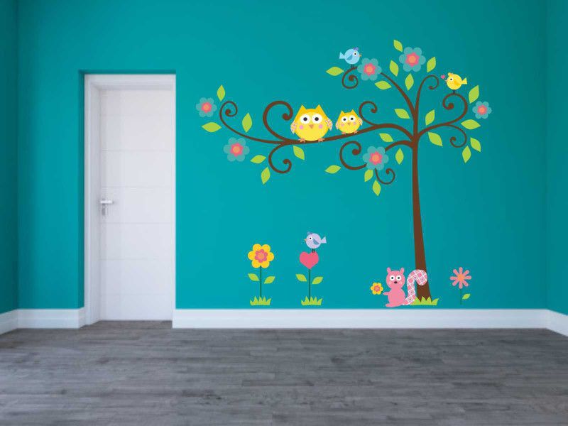 KAMYA HOME DÉCOR 60 cm LOVE BIRD ON BRANCH Self Adhesive Sticker  (Pack of 1)