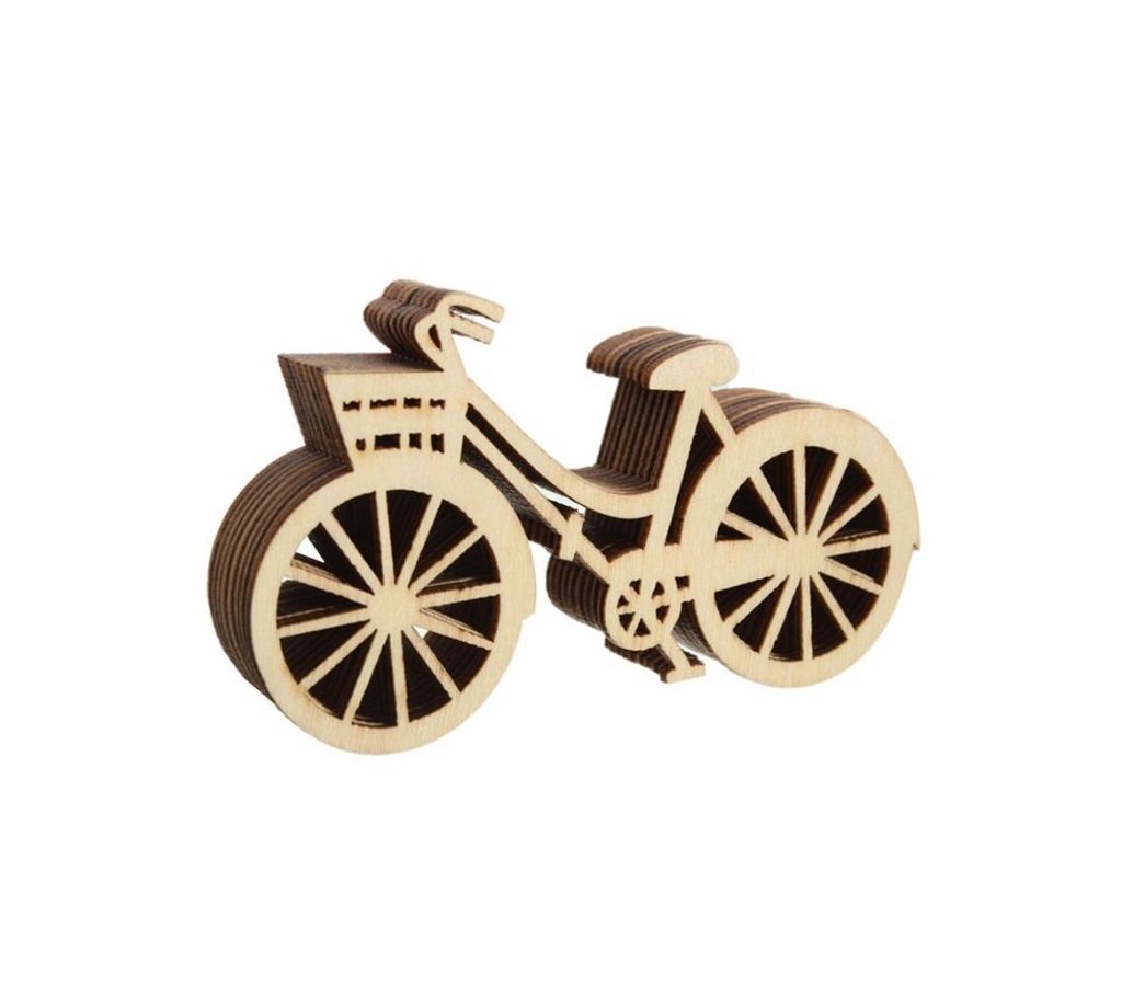 Wooden Bicycle Shape DIY Craft Scrapbooking 10p