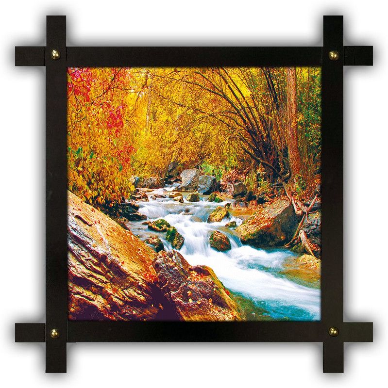Poster N Frames Cross Wooden Frame Hand-Crafted with photo of Natural Landscape Scenery 14694 Digital Reprint 16.5 inch x 16.5 inch Painting  (With Frame)