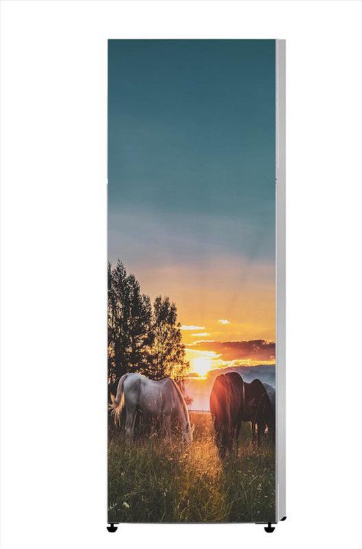 RUBY DECOR 157.48 cm Ruby Décor Decorative Refrigerator Door Sticker PVC Vinyl Fridge Wrap Sticker for Home (160 cm x 60 cm or 63 X 24 Inches) Removable Sticker  (Pack of 1)