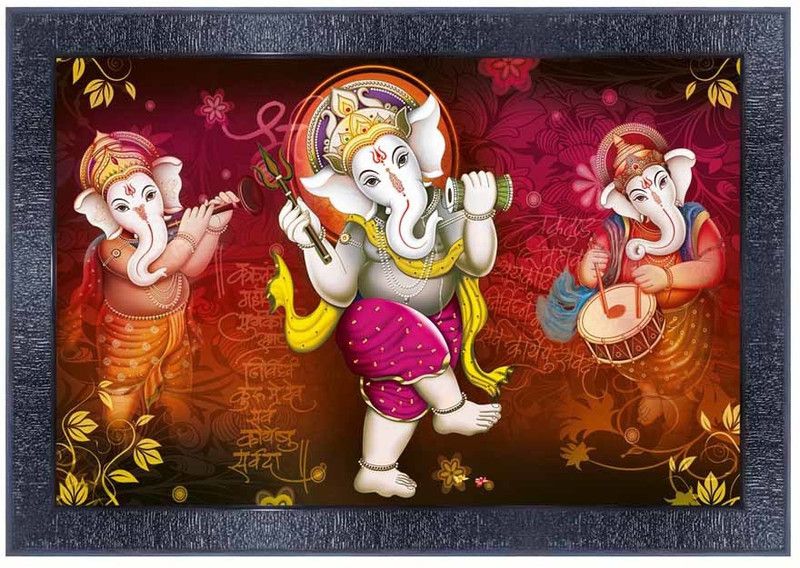 pnf Ganeshji Frames Wood Photo Frames with Acrylic Sheet (Glass)m-001- Digital Reprint 10 inch x 14 inch Painting  (With Frame)