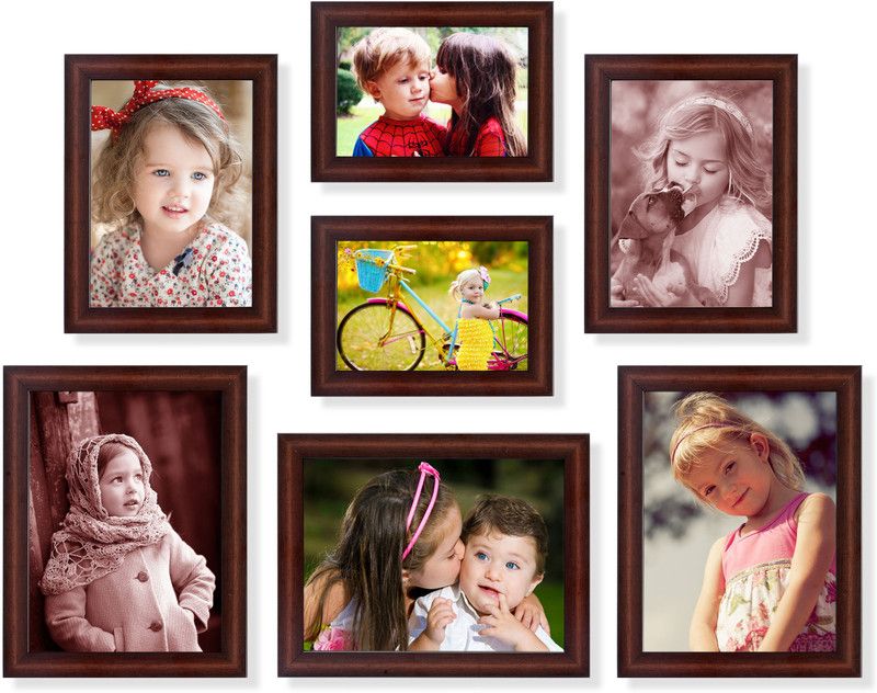 AJANTA ROYAL Polymer Personalized, Customized Gift Best Friends Reel Photo Collage gift for Friends, BFF with Frame, Birthday Gift,Anniversary Gift Wall  (Brown, 7 Photo(s), 3-6"x8",2-5"x7" & 2-4"x6" Inch)