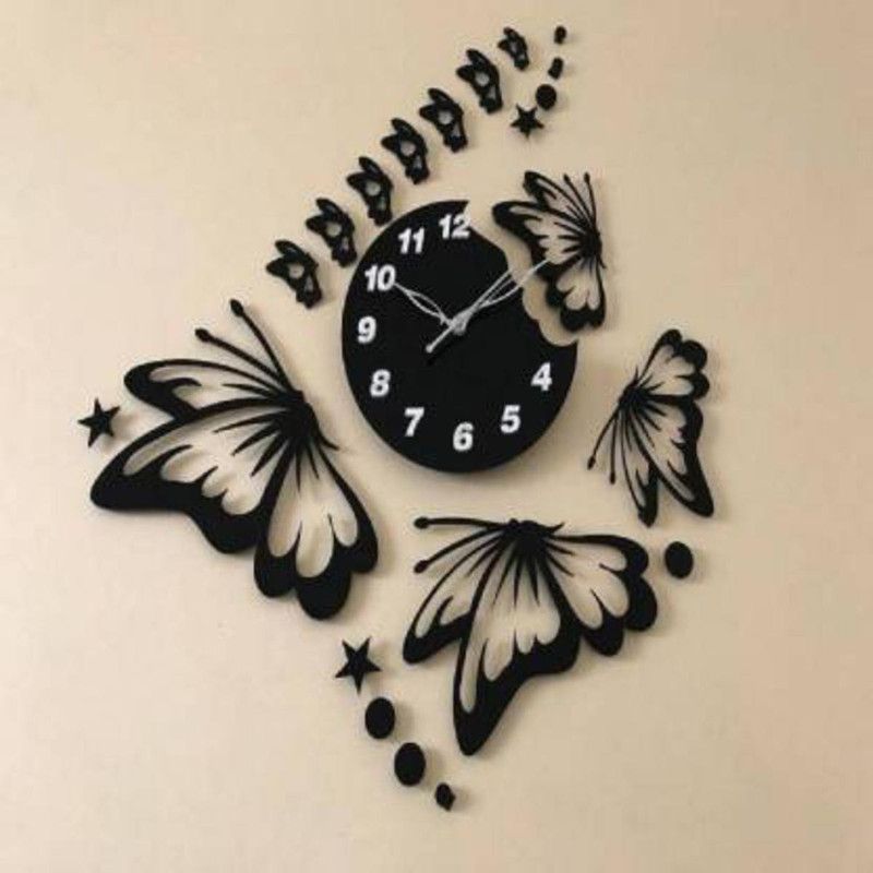 Digital Wall Clock  (Black, Without Glass)