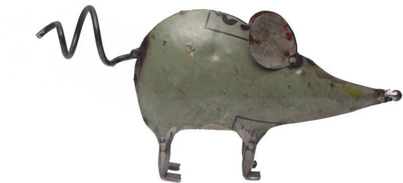 De Kulture Works Recycled Iron Mouse Decorative Collectible Figurine Showpiece Decorative Showpiece - 15.24 cm  (Iron, Multicolor)