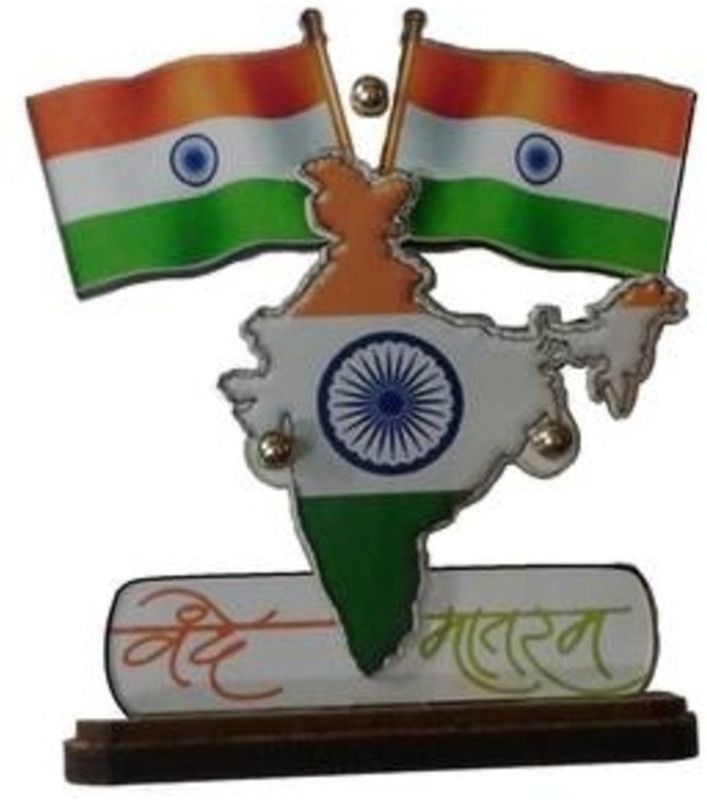 Tulsae India Rectangle Car Dashboard Flag Flag  (Rayon)
