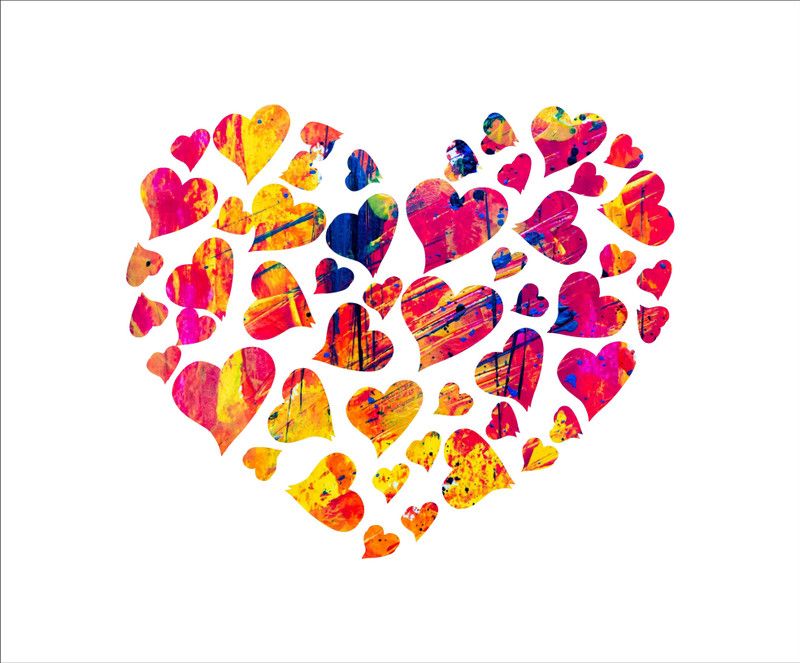 Khatwal Enterprises 73 cm decorative multicolor heart Self Adhesive Sticker  (Pack of 1)