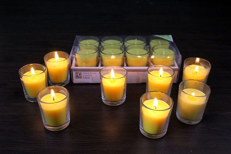 Hosley Highly Fragranced Citronella Candles Candle  (Yellow, Pack of 8)