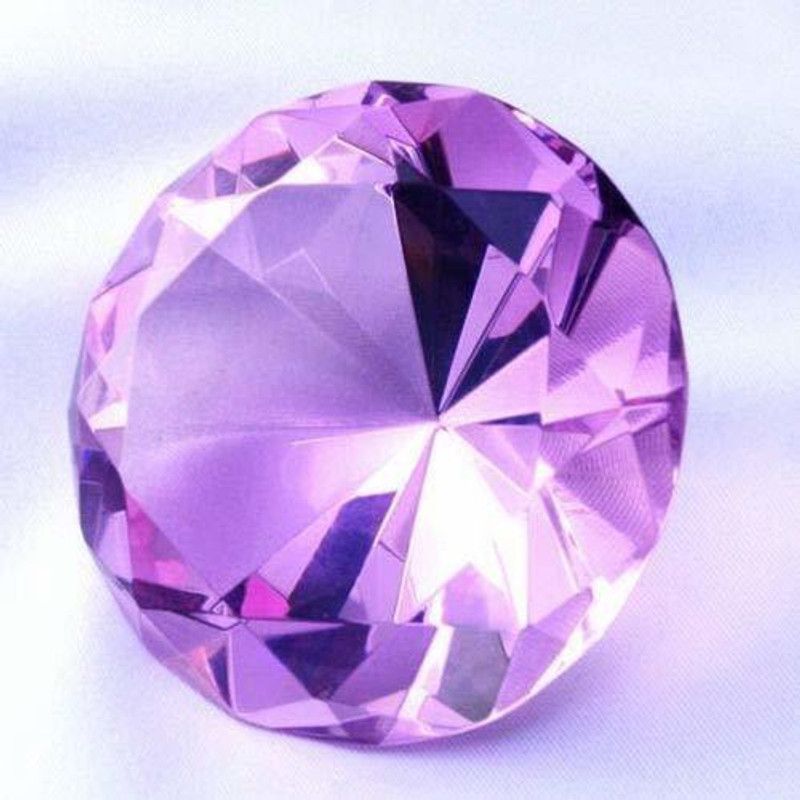 AIR9999 Purple Clear Crystal Diamond Paperweight Engravable 40 mm Decorative Showpiece - 3 cm  (Crystal, Purple)