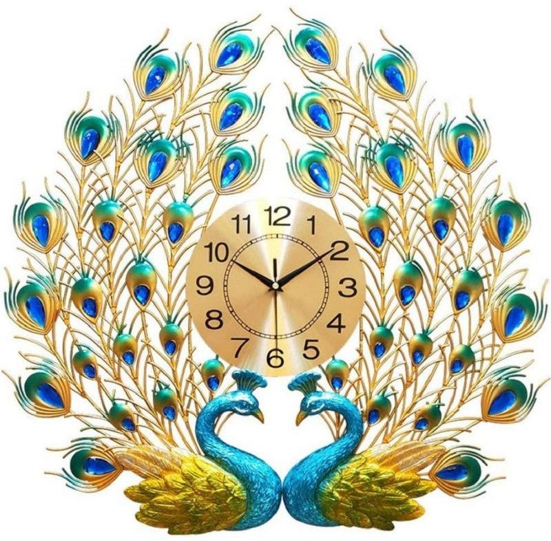 B MARK Analog 60 cm X 63 cm Wall Clock  (Gold, Blue, Green, Without Glass, DIY Clocks)