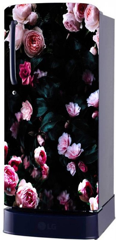 Byte Shop 58 cm Beautiful Pink Flower Self Adhesive Fridge Sticker Self Adhesive Sticker  (Pack of 1)