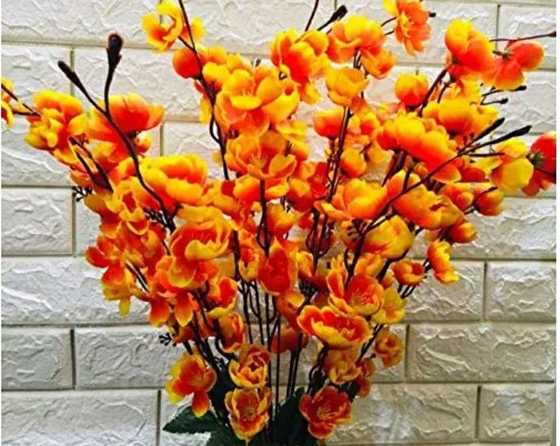 Shree Vinayak Flowra Apple bloosum Yellow Apple Blossom Artificial Flower  (14 inch, Pack of 1, Flower Bunch)