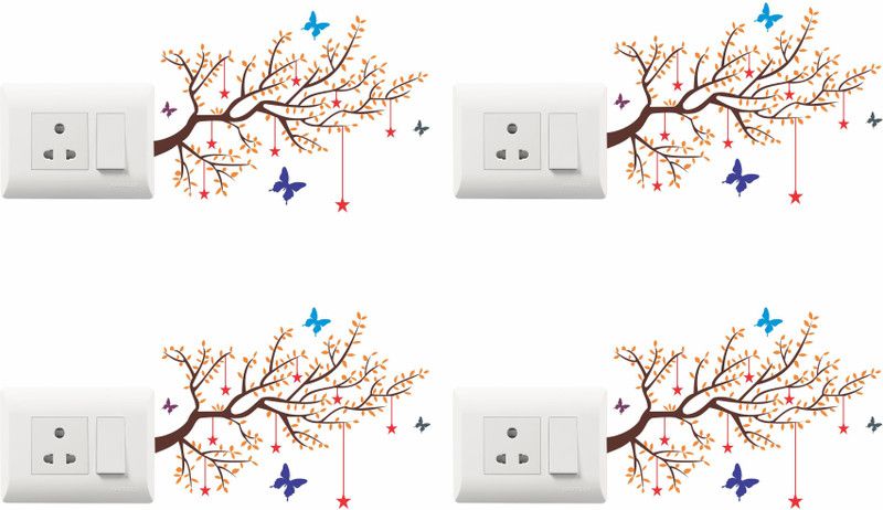Saiii Designs 29 cm Decorative Multicolor Swicth Board Stickers Size - 10cm x 13cm Self Adhesive Sticker  (Pack of 1)
