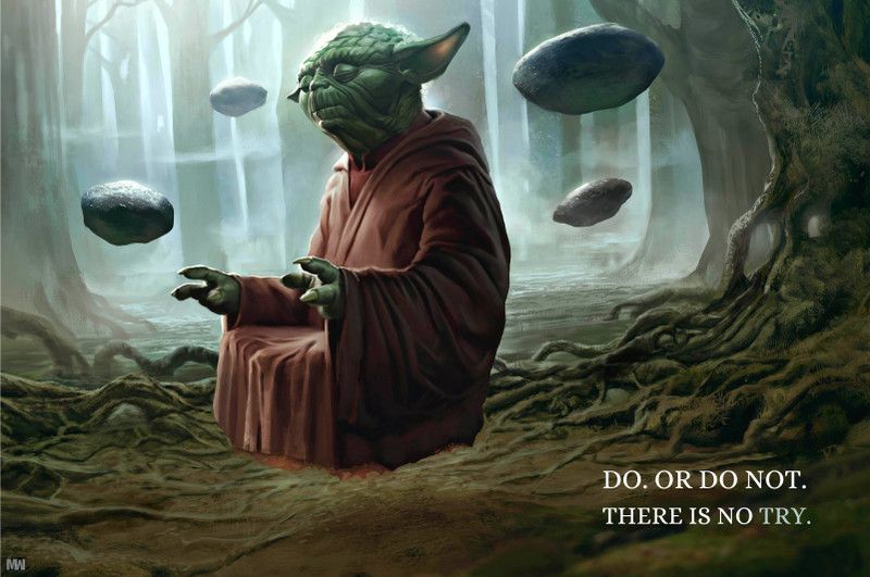Star Wars Master Yoda Jedi Quote Poster 18 x 12 inch 300 GSM Paper Print  (12 inch X 18 inch, Rolled)