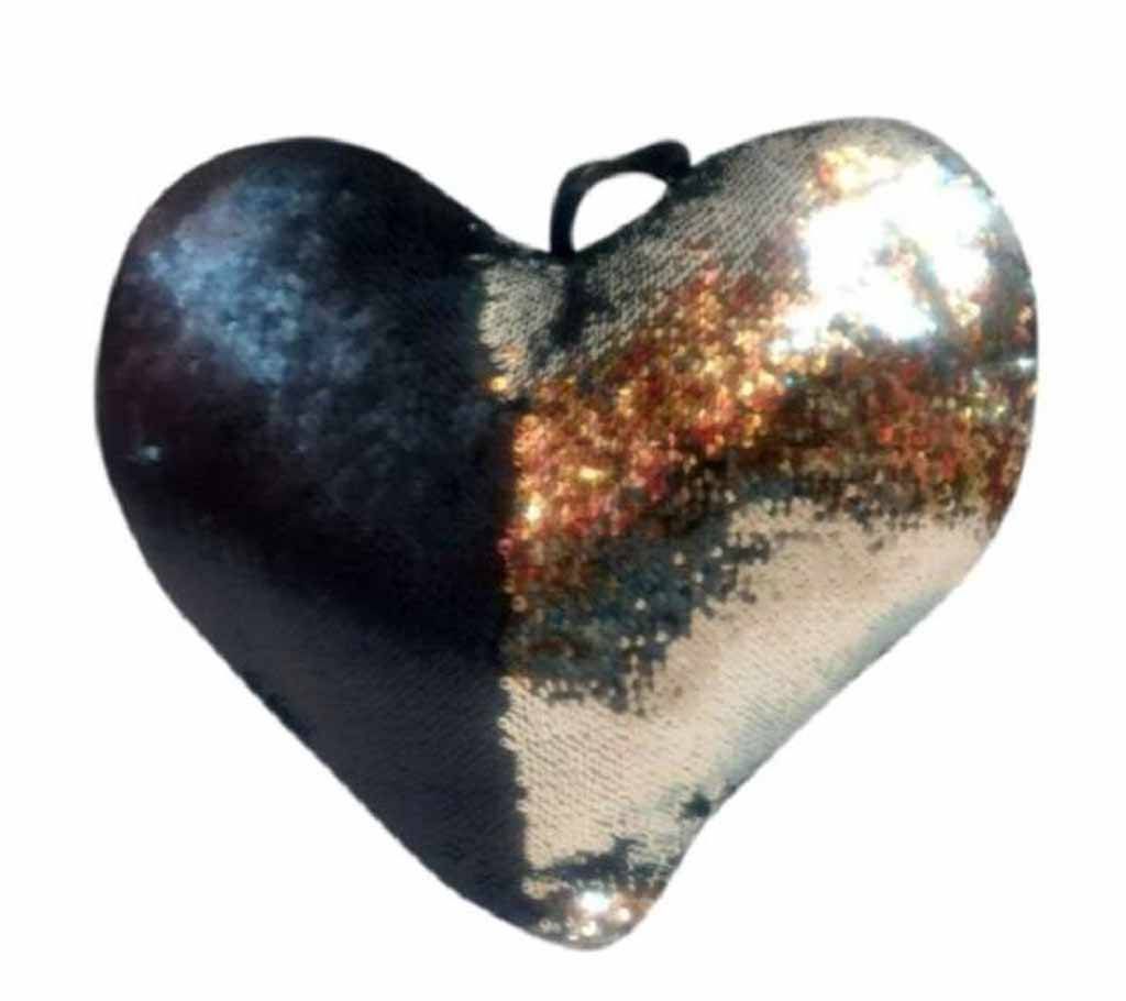 Heart Shape Mermaid Pillow-Silver&Black