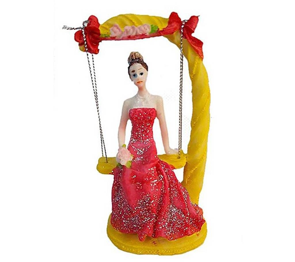 Girl in Red Sitting Colorful Showpiece - Dolna
